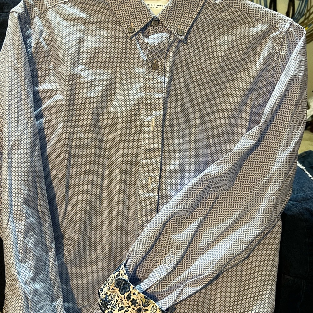 Denim & Flower Blue Patterned Button-Down Shirt